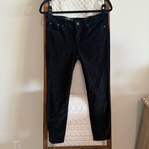 NWOT J. Crew Black Velvet Toothpick Ankle Length Pants